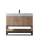 Vinnova Alistair 42B" Single Vanity in North American Oak with White Grain Stone Countertop With Mirror  789042B-NO-GW - Image 8