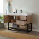 Vinnova Alistair 42B" Single Vanity in North American Oak with White Grain Stone Countertop With Mirror  789042B-NO-GW - Image 11