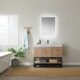 Vinnova Alistair 42B" Single Vanity in North American Oak with White Grain Stone Countertop With Mirror  789042B-NO-GW - Image 2