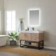 Vinnova Alistair 42B" Single Vanity in North American Oak with White Grain Stone Countertop With Mirror  789042B-NO-GW - Image 3