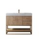 Vinnova Alistair 42" Single Vanity in North American Oak with White Grain Stone Countertop With Mirror  789042-NO-GW - Image 9
