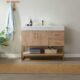 Vinnova Alistair 42" Single Vanity in North American Oak with White Grain Stone Countertop With Mirror  789042-NO-GW - Image 10