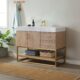 Vinnova Alistair 42" Single Vanity in North American Oak with White Grain Stone Countertop With Mirror  789042-NO-GW - Image 11