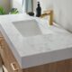 Vinnova Alistair 42" Single Vanity in North American Oak with White Grain Stone Countertop With Mirror  789042-NO-GW - Image 14