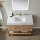 Vinnova Alistair 42" Single Vanity in North American Oak with White Grain Stone Countertop With Mirror  789042-NO-GW - Image 5