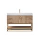 Vinnova Alistair 48" Single Vanity in North American Oak with White Grain Stone Countertop With Mirror  789048-NO-GW - Image 11