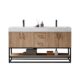 Vinnova Alistair 60B" Double Vanity in North American Oak with White Grain Stone Countertop With Mirror  789060B-NO-GW - Image 9