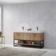 Vinnova Alistair 60B" Double Vanity in North American Oak with White Grain Stone Countertop With Mirror  789060B-NO-GW - Image 20