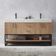 Vinnova Alistair 60B" Double Vanity in North American Oak with White Grain Stone Countertop With Mirror  789060B-NO-GW - Image 10