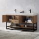 Vinnova Alistair 60B" Double Vanity in North American Oak with White Grain Stone Countertop With Mirror  789060B-NO-GW - Image 12
