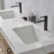 Vinnova Alistair 60B" Double Vanity in North American Oak with White Grain Stone Countertop With Mirror  789060B-NO-GW - Image 15