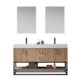 Vinnova Alistair 60B" Double Vanity in North American Oak with White Grain Stone Countertop With Mirror  789060B-NO-GW