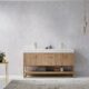 Vinnova Alistair 60" Double Vanity in North American Oak with White Grain Stone Countertop With Mirror  789060-NO-GW - Image 11