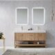 Vinnova Alistair 60" Double Vanity in North American Oak with White Grain Stone Countertop With Mirror  789060-NO-GW - Image 2