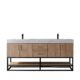 Vinnova Alistair 72B" Double Vanity in North American Oak with White Grain Stone Countertop With Mirror  789072B-NO-GW - Image 9