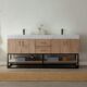 Vinnova Alistair 72B" Double Vanity in North American Oak with White Grain Stone Countertop With Mirror  789072B-NO-GW - Image 10