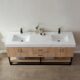 Vinnova Alistair 72B" Double Vanity in North American Oak with White Grain Stone Countertop With Mirror  789072B-NO-GW - Image 13
