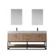 Vinnova Alistair 72B" Double Vanity in North American Oak with White Grain Stone Countertop With Mirror  789072B-NO-GW
