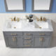 Altair  Ivy 60" Double Bathroom Vanity Set in Gray and Carrara White Marble Countertop with Mirror 531060-GR-CA - Image 7