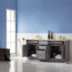 Altair Ivy 72" Double Bathroom Vanity Set in Gray and Carrara White Marble Countertop with Mirror 531072-GR-CA - Image 7