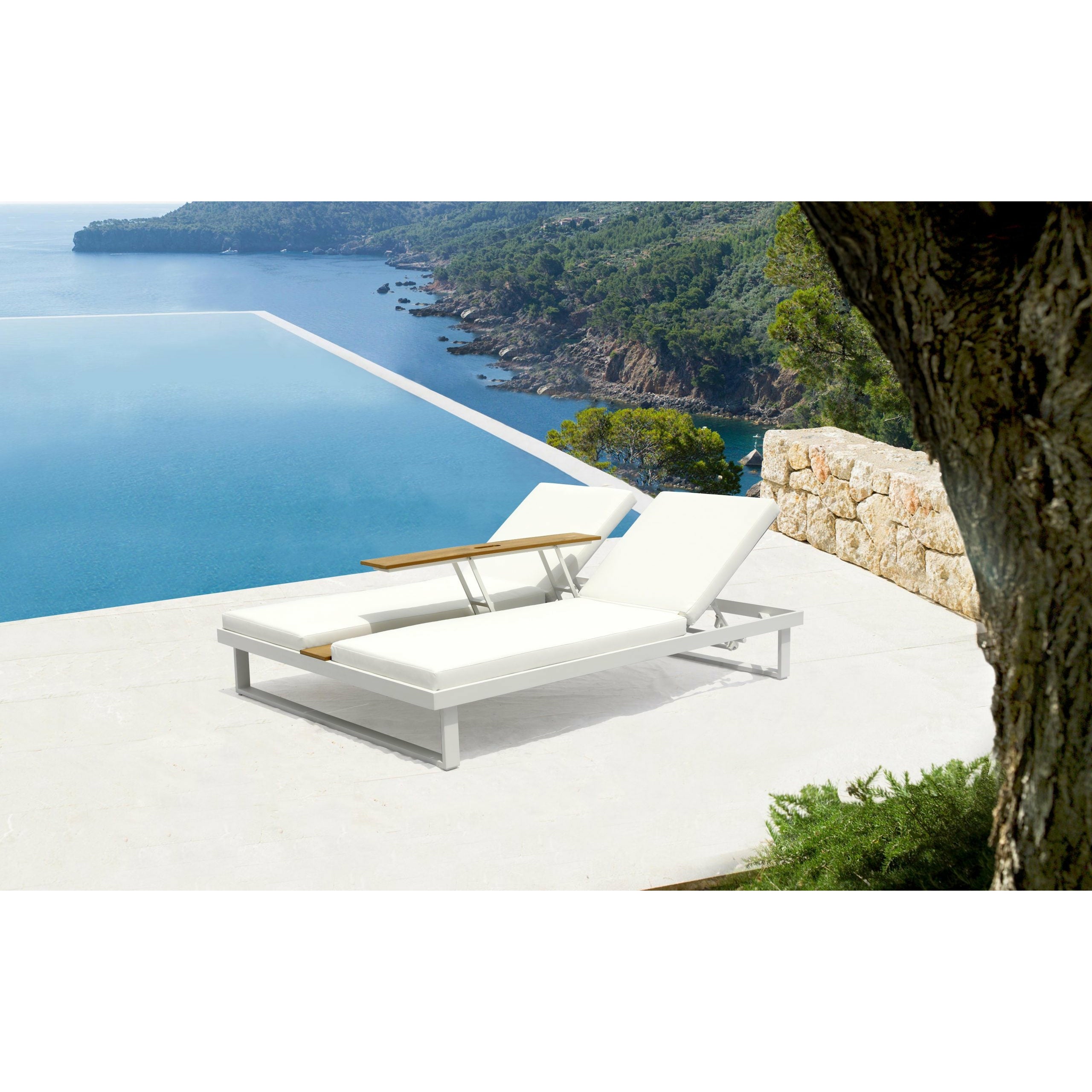 images Whiteline Modern Living - Sandy Double Lounge Chair CL1572-WHT - Image 1