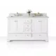 Ancerre Audrey 60" Bathroom Vanity Set in White with 24" Mirrors VTSM-AUDREY-60-W-CW-GD