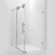 Vinnova Villena 52" W x 78" H Rectangle Single Sliding Frameless Shower Enclosure in Brushed Gold 312052+36P-BG - Image 7