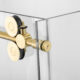 Vinnova Villena 60" W x 78" H Rectangle Single Sliding Frameless Shower Enclosure in Brushed Gold 312060+36P-BG - Image 6