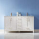 Altair Sutton 60" Double Bathroom Vanity Set in White and Carrara White Marble Countertop with Mirror  541060-WH-CA - Image 9
