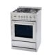 Cosmo 24'' 2.73 cu. ft. Single Oven Gas Range with 4 Burner Cooktop and Heavy Duty Cast Iron Grates in Stainless Steel COS-244AGC