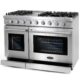 Cosmo 48'' 6.8 cu. ft. Double Oven Commercial Gas Range with Fan Assist Convection Oven in Stainless Steel Storage Drawer COS-EPGR486G - Image 4