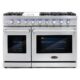 Cosmo 48'' 6.8 cu. ft. Double Oven Commercial Gas Range with Fan Assist Convection Oven in Stainless Steel Storage Drawer COS-EPGR486G
