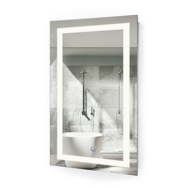 images Krugg Icon 18'' X 30 LED Bathroom Mirror with Dimmer and Defogger Lighted Vanity Mirror - Image 1