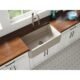 LaToscana 33'' Reversible Fireclay Farmhouse Sink in Silver Flax LFS3318SF