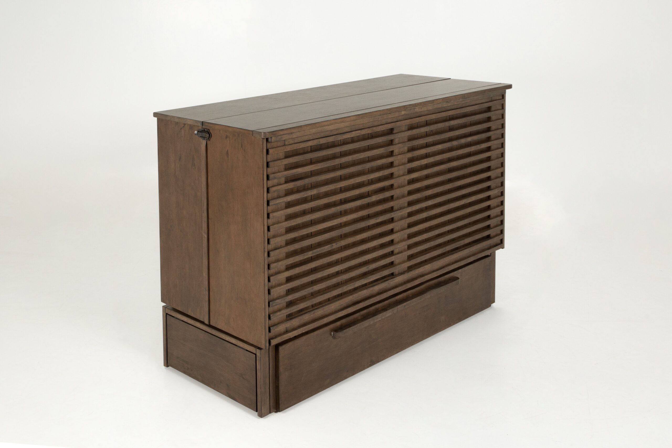 images Night and Day Furniture Murphy Louvre Cabinet Bed, Queen, Normandy Finish - Image 1