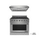 NXR SC3611 36" Propane Gas Range & EH3619 Under Cabinet Hood Bundle, Stainless Steel SC3611LPEHBD