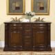 Silkroad Exclusive 60'' Baltic Brown Granite Top Double Sink Bathroom Vanity - HYP-0712-BB-UIC-60