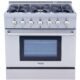 Thor Kitchen 36" Professional Dual Fuel Liquid Propane Gas Range in Stainless Steel HRD3606ULP