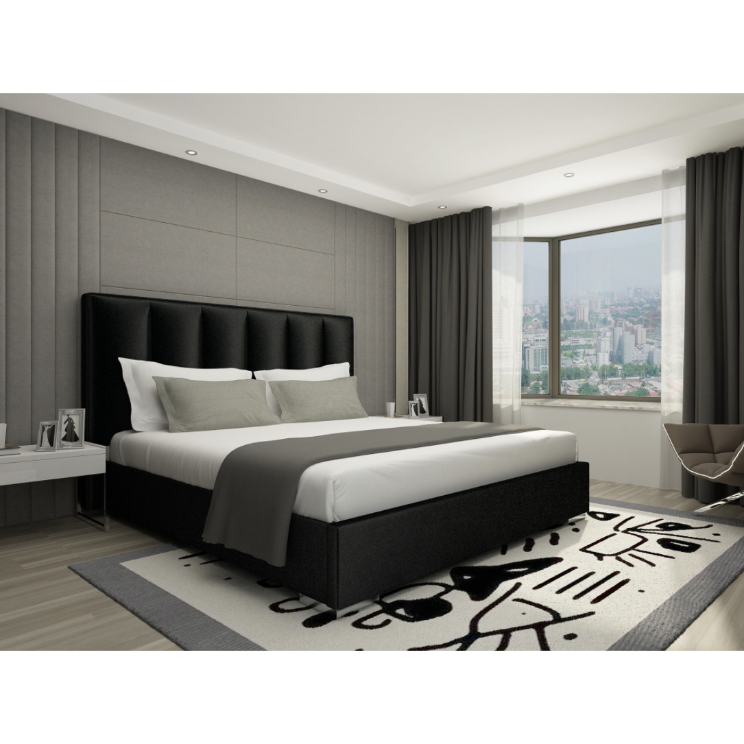 images Whiteline Modern Living - Velvet Bed Queen BQ1655-BLK - Image 1