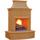 American Fyre Designs 16'' Radiused Bullnose Hearth Petite Cordova Outdoor Vented Fireplace 025-01-N-CB-LUC