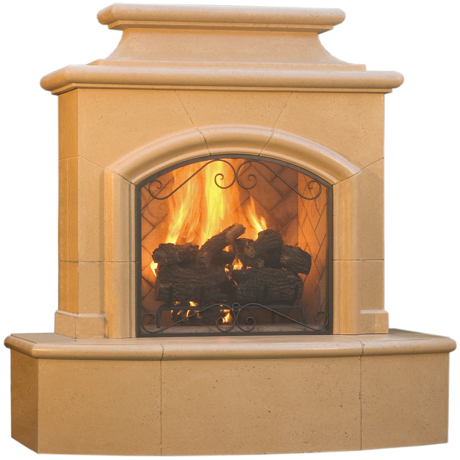 images American Fyre Designs 16'' Radiused Bullnose Mariposa Outdoor Vented Fireplace 073-01-N-CB-LBC - Image 1
