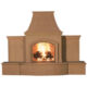 American Fyre Designs Grand Phoenix Outdoor Vent-Free Fireplace with Extended Bullnose Hearth 118-05-N-CB-LUC
