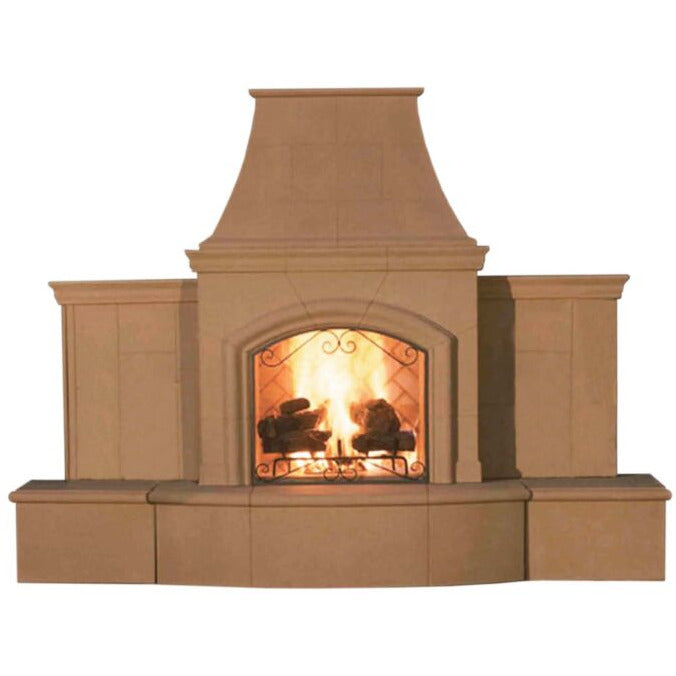 images American Fyre Designs Grand Phoenix Outdoor Vent-Free Fireplace with Extended Bullnose Hearth 118-05-N-CB-LUC - Image 1