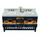Ancerre Elizabeth 60 inch Bathroom Vanity Set in Heritage Blue with 24 inch Mirrors VTSM-ELIZABETH-60-HB-CW-GD - Image 3
