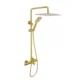 Aquadom ZEN 3-Function Thermostatic Shower System with 10″ Square Rainfall Head Brushed GoldFinish - Image 2