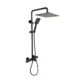 Aquadom ZEN 3-Function Thermostatic Shower System with 10″ Square Rainfall Head Matte Black Finish