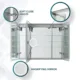 Aquadom Edge Royale 40'' × 32'' LED Lighted Triple Door Medicine Cabinet - Image 14