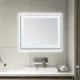 Aquadom Lexington 48''x 36'' x 2.28'' LED Lighted Slim Frame Mirror with Defogger Chrome Finish