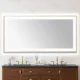 Aquadom Lexington 72''x 36'' x 2.28'' LED Lighted Slim Frame Mirror with Defogger Brushed Gold Finish
