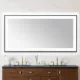 Aquadom Lexington 72''x 36'' x 2.28'' LED Lighted Slim Frame Mirror with Defogger Matte Black Finish